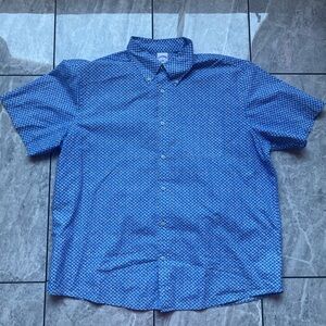 Brooks Brother 1818 Men’s Blue 100%Cotton Short Sleeve Floral Button Up Shirt XL